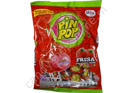 Aldor Pin Pop Chewing Gum Strawberry 12pcs. 192gr.
