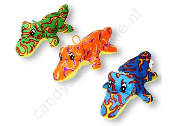 Pluche Krokodil 20cm. met snoepzak