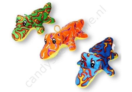 Pluche Krokodil 20cm. met snoepzak