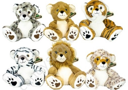 Pluche Wilde Katten Assorti 18cm. met snoepzak