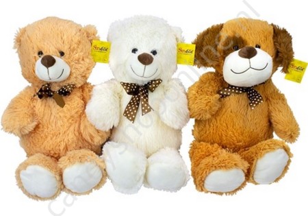Sunkid Pluche Beer/Hond Zittend assorti 55cm. met snoepzak