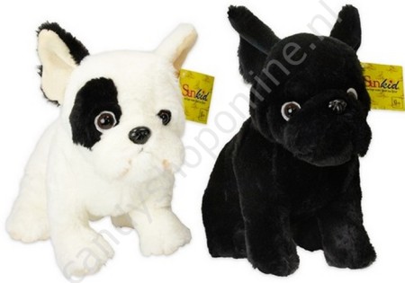 Sunkid Pluche Buldog assorti 35cm..met snoepzak