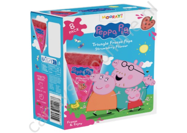 Peppa Pig Triangle Freeze Pops Strawberry 8pcs.496ml.