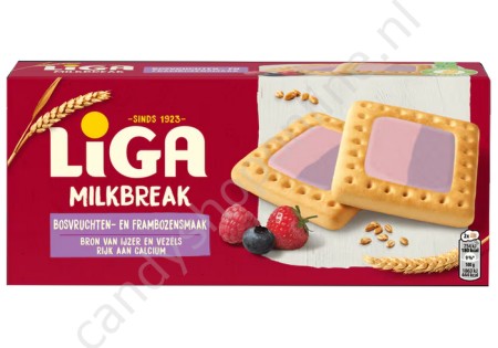 Liga Milkbreak Bosvruchten-Framboos 245 gram