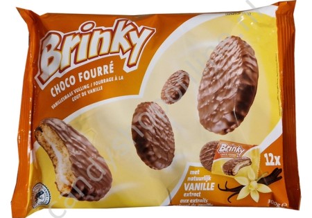Brinky Choco Fourré with Vanillecreamfilling 12pcs.300gr.