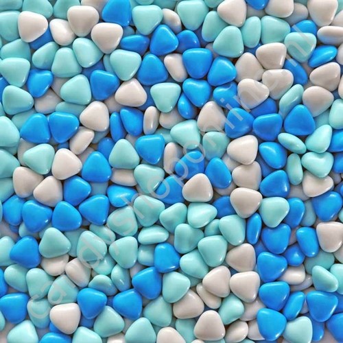 Vanestra Chocolade Drageehartjes blauw/wit/turquoise 200gr.