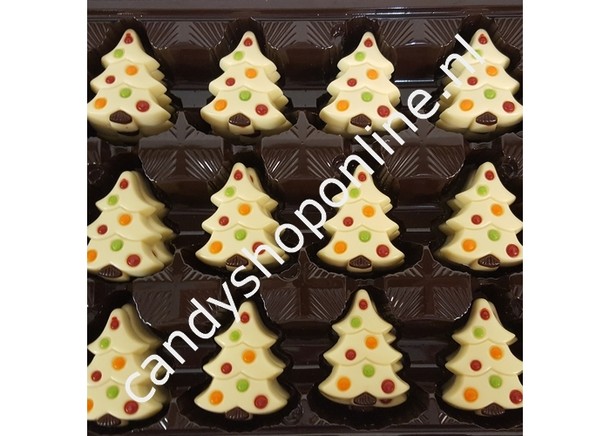 Kerstboom wit Bakje 7 stuks