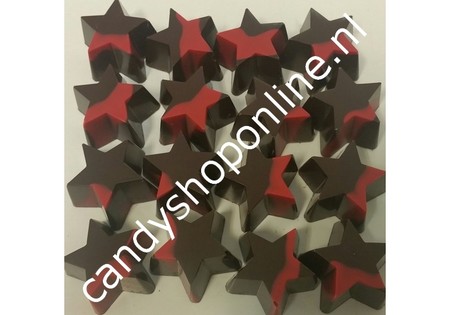 Kerststerren puur/rood room Bakje 8 stuks