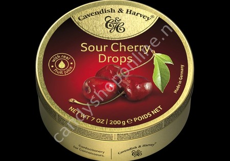 Cavendish & Harvey Sour Cherry Drops with real Fruit Juice 200gr.