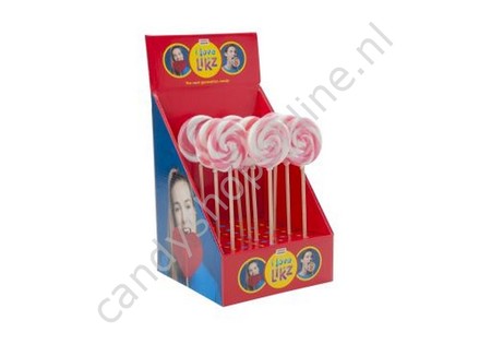 HollandF Sweetz Spiraallolly 1 Roze/Wit Ø70mm.