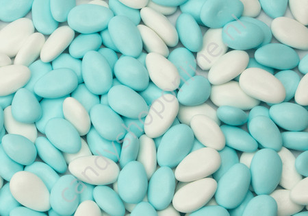 Chocolade Dragees blauw/wit 200gr.