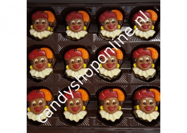 Sintchocolade Pietenkop2 melk Bakje 7 stuks