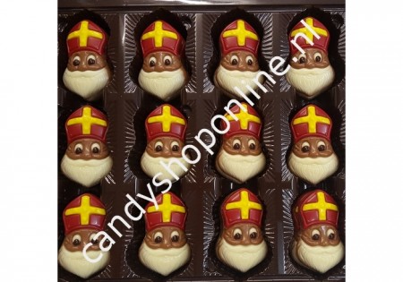 Sintchocolade Sintkop melk Bakje 7 stuks