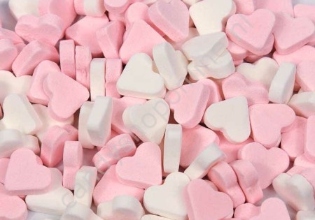 Pepermunt hartjes roze/wit 250gr.