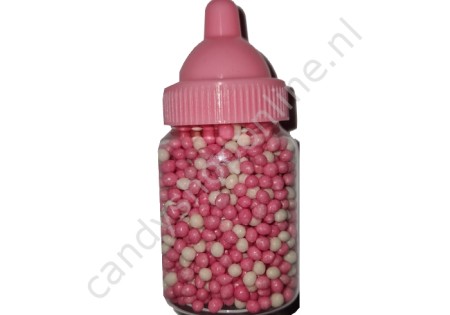 Babyflesje Muisjes roze/wit